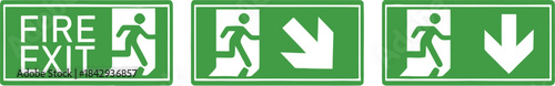 Emergency Exit Icon set. exit door sign. Escape and evacuation symbol. Various exit sign isolated white background.Evacuation and relocation of people to safety, Vector illustration !