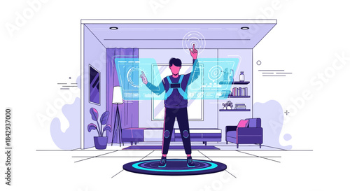 Augmented Reality Experience: Seamless Integration of Digital Information in Modern Living Room