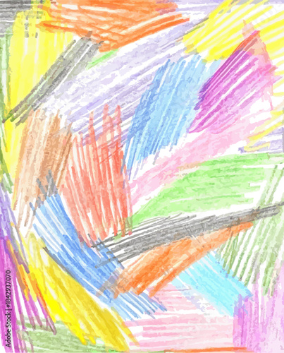 Colorful background drawn with pencil to be used as illustrations of various media. Colorful chalk, crayons with painting background