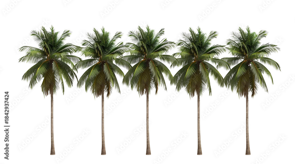 Obraz premium Tropical Palm Trees Isolated on Transparent Background