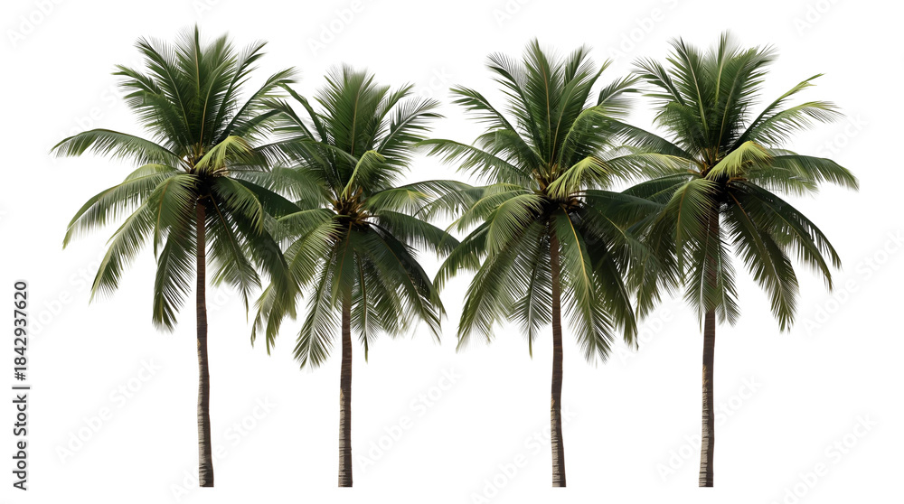 Obraz premium Tropical Palm Trees Isolated on Transparent Background