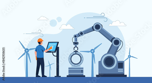 Automation and sustainable energy systems integration with skilled technician oversight for