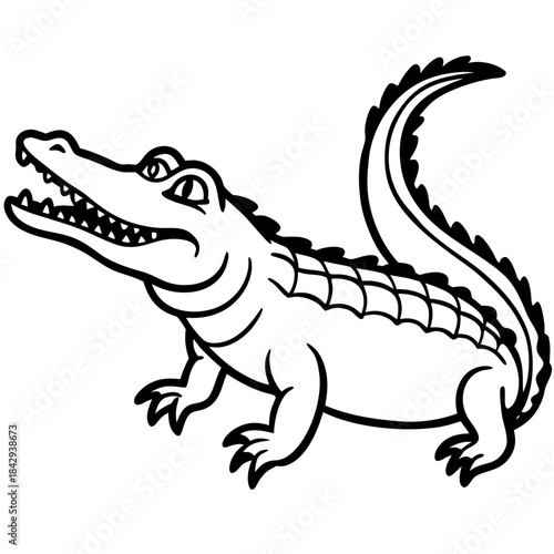 Crocodile Silhouette Vector