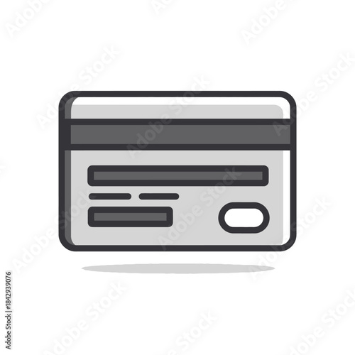 Back of Credit Card Icon Illustration. Generic Payment, Finance, and Banking Transaction Design Element.