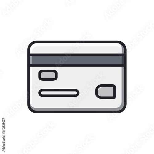 Back of Credit Card Icon for Secure Online Financial Transactions, Digital Payment, and Banking Security Illustration