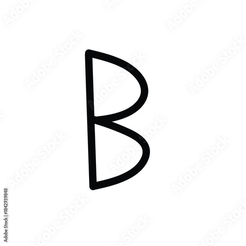 A simple black outline illustration of the uppercase letter b on a plain white background Vector