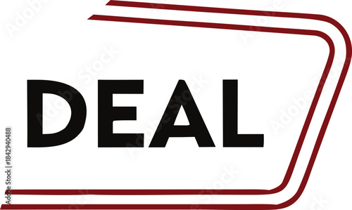 Minimal deal label with bold text and clean geometric frame. Modern promotional graphic for sales, discounts, and marketing materials. Simple vector design ideal for branding and advertising.