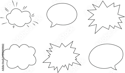 Speech bubble though bubble icon set think  cloud message stat chat icon