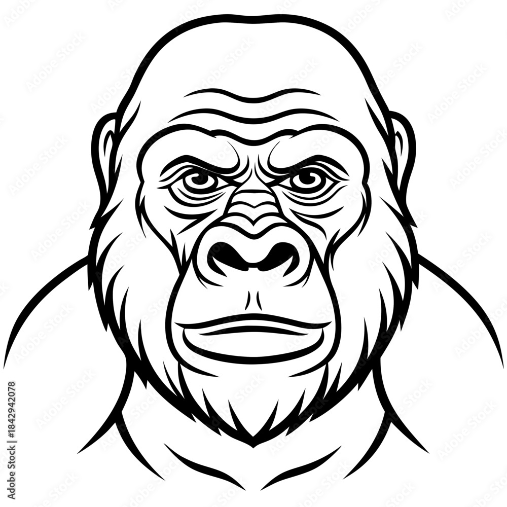 Fototapeta premium Cross River Gorilla Silhouette Vector