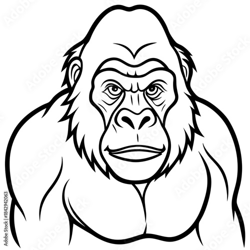 Cross River Gorilla Silhouette Vector