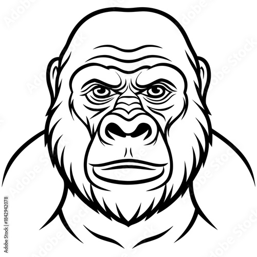 Cross River Gorilla Silhouette Vector