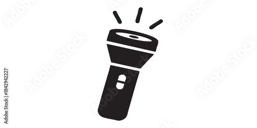 Flashlight lamp solid icon, night lightener concept. Vector graphics. Lamp sign on white background, style icon mobile or web design.
