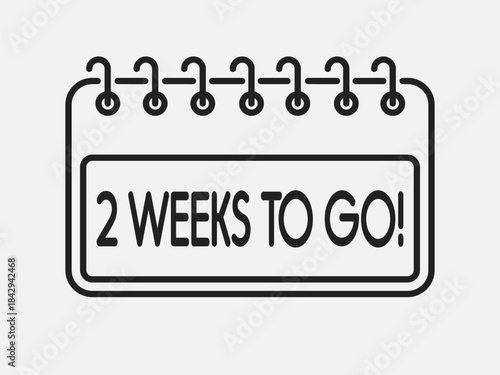 Countdown weekly calendar icon - 2 weeks to go