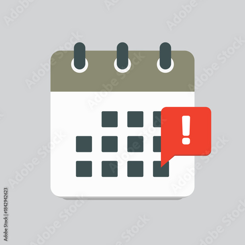 Icon calendar - pop up message alert or error