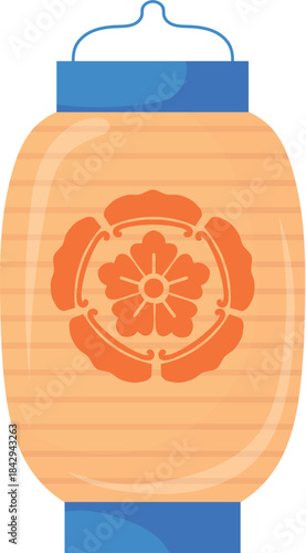 Festival lantern with traditional asian ornament cartoon icon