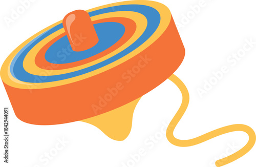 Koma cartoon icon. Spinning japanese wooden toy