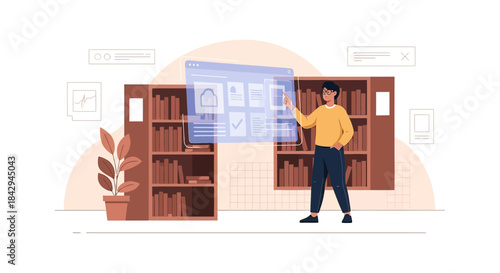Exploring interactive interface for information management inside the digital virtual library