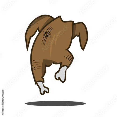 running grilled chicken vector logo
