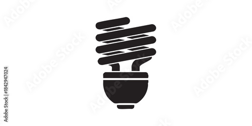 Fluorescent light bulb solid icon, eco lamp concept. Vector graphics. Mini lamp sign on white background, style icon mobile or web design.
