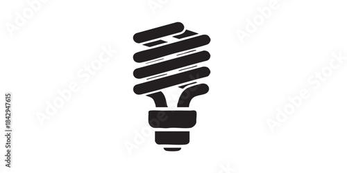 Fluorescent light bulb solid icon, eco lamp concept. Vector graphics. Mini lamp sign on white background, style icon mobile or web design.
