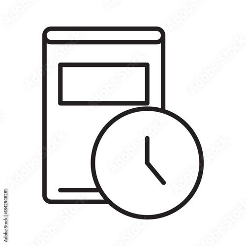 Document with clock icon illustrating effective time management upcoming deadlines scheduled tasks important events