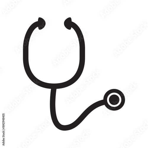 Stethoscope icon for medical health care doctor nurse clinic hospital heart diagnosis equipment professional design