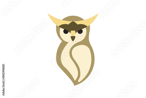 owl logo with coffee elements