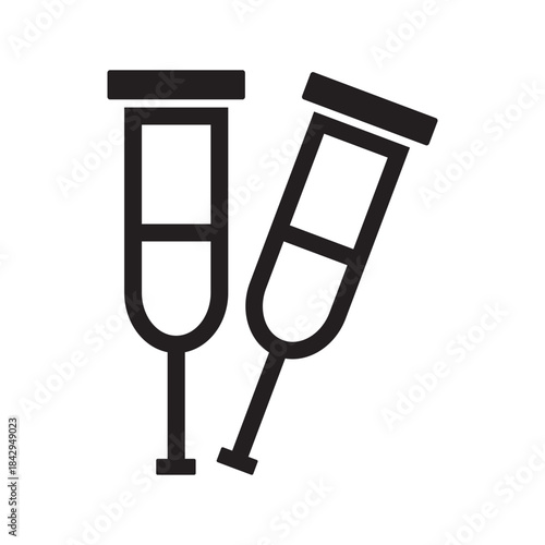 Crutches medical icon symbolizing injury recovery rehabilitation mobility aid health support walking assistance and