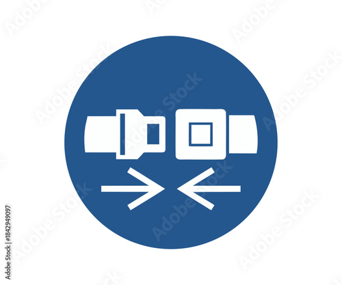 ISO 7010 M020 Wear safety belts sign. Obligation sign pictogram vector design and illustration.

