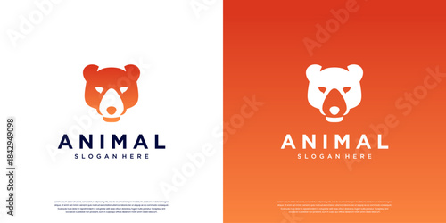 bear head logo, symbol of the wild, graphic design illustration.