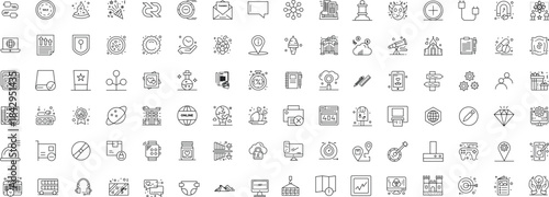 Set of 100 Creative Business Line Icons