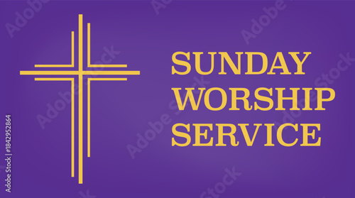 Christian Cross Sunday Worship Service Background Illustration