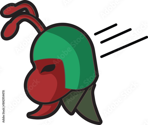 green helmet package delivery ant logo