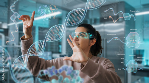 Augmented Reality Genetics Research with Female Scientist