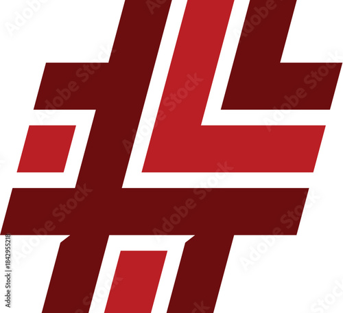 health logo hashtag plus red color