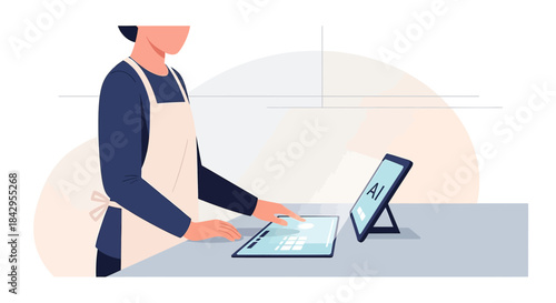 Modern kitchen assistant utilizing artificial intelligence technology for recipe guidance