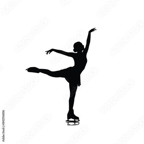 Figure skater in motion silhouette