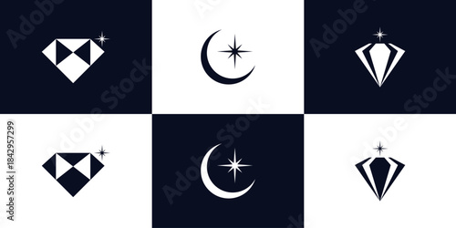 A set of diamonds logo design inspiration