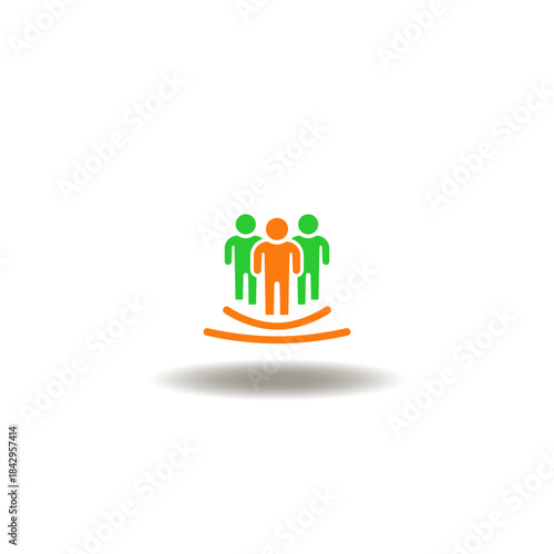 Vector illustration of group people standing on resilient, flexible lines. Symbol of resilience.