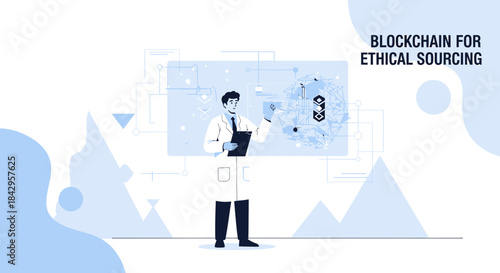 Innovative blockchain tech for sustainable and ethical supply chain management concept