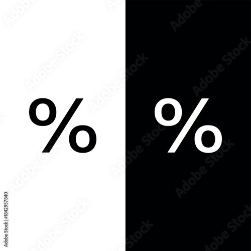 Minimalist Black and White Percentage Symbols Design Elements for Modern Graphic Design and Web Layouts