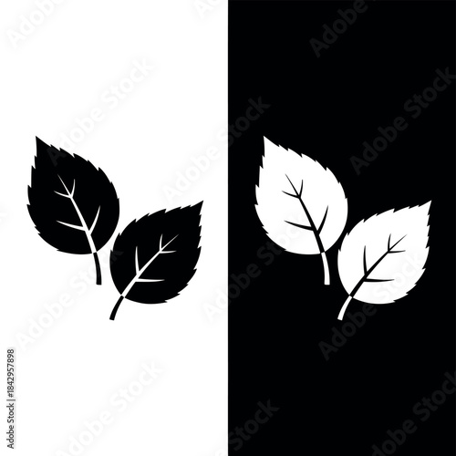Minimalist leaf design in black and white perfect for natureinspired graphics and ecofriendly themes