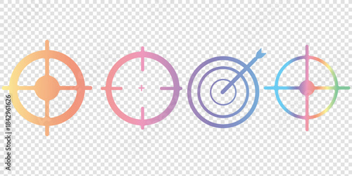 Gun target icon web Vector collection in black strokes