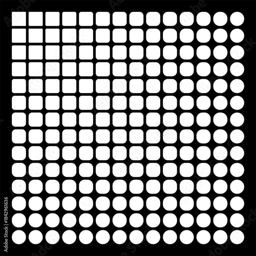 Abstract Geometric Black and White Transition Pattern from Square to Circle.