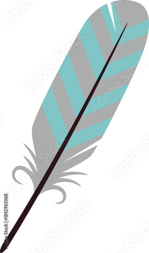 Boho feather. Lightweight bird wing ethic element