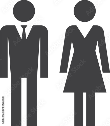 Public toilet door sign. Hotel room symbol