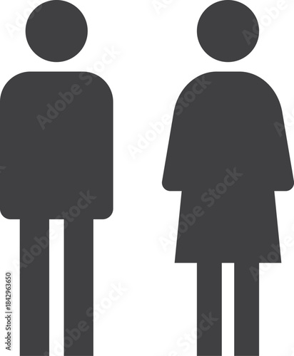 Wc figure sign. Black man and woman silhouettes