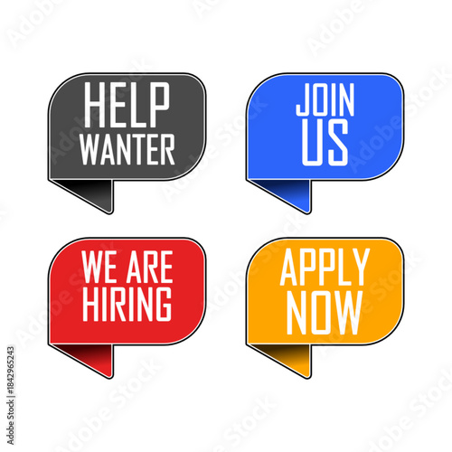 We are Hiring Apply Now Help Wanted Stock Vector Illustration