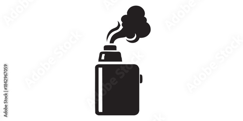 Vape devices solid icon, vaping concept. Vector graphics. Pen and regular vape sign on white background, style icon mobile or web design.
