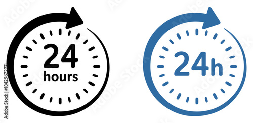 24 hours support icon vector